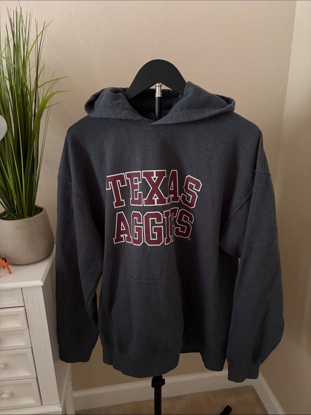 Texas Aggies Charcoal Hoodie with Maroon/White Logo